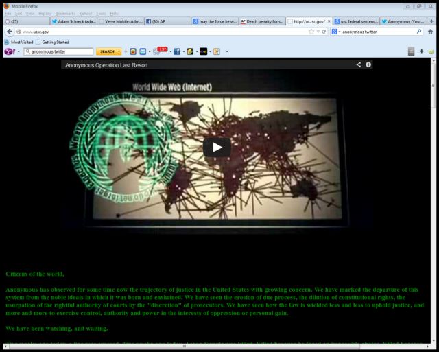 Χάκινγκ «εκδίκηση» των Anonymous σε site του αμερικανικού υπουργείου Δικαιοσύνης